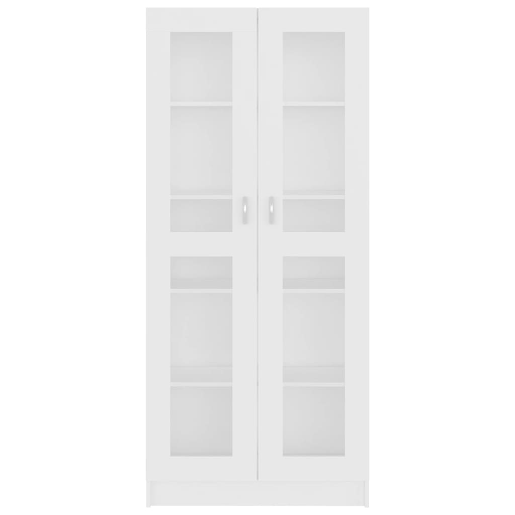 Vitrine Cabinet White 82.5x30.5x185 cm Engineered Wood